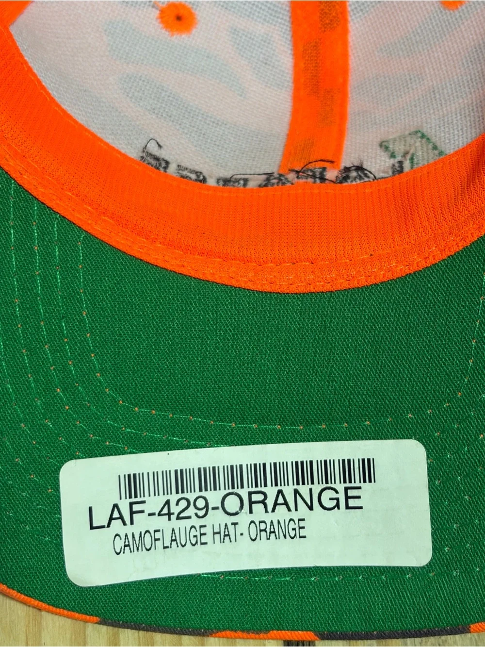 Lafarge Company Orange Camo Trucker Snapback Hat By Otto